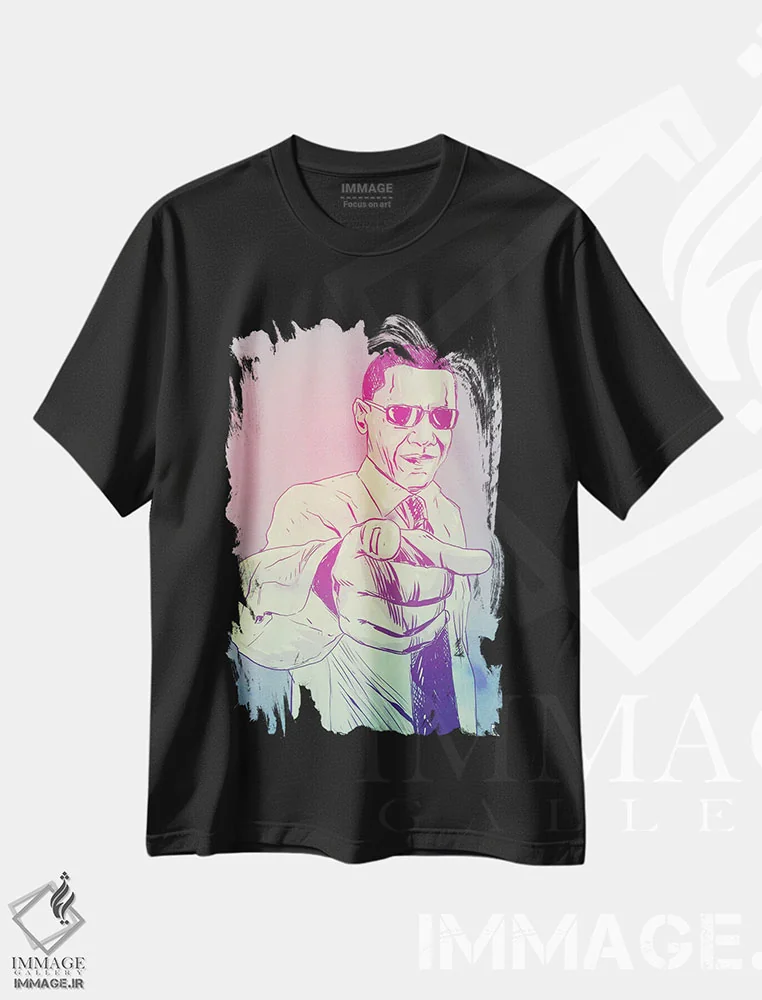 تیشرت مشکی طرح دار آره تو می تونی، هنر آمریکایی آفریقایی تبار اثر جوزپه کریستیانو | فروشگاه ایماژ