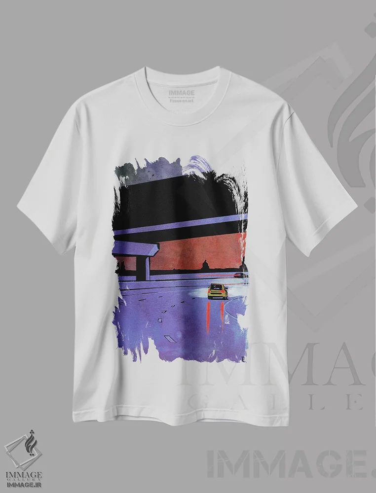 تیشرت سفید طرح دار ماشین ها VII اثر جوزپه کریستیانو | immage.ir