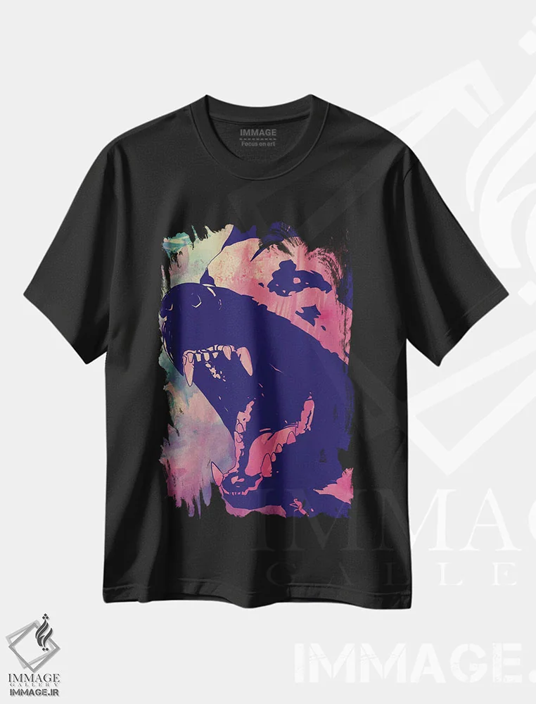 تیشرت مشکی طرح دار سگ اثر جوزپه کریستیانو | immage.ir