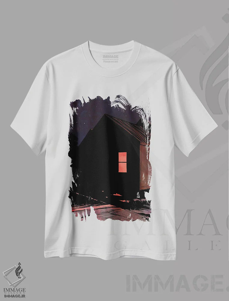 تیشرت سفید طرح دار اتاق پشتی، هنر فاخر معاصر اثر جوزپه کریستیانو | immage.ir