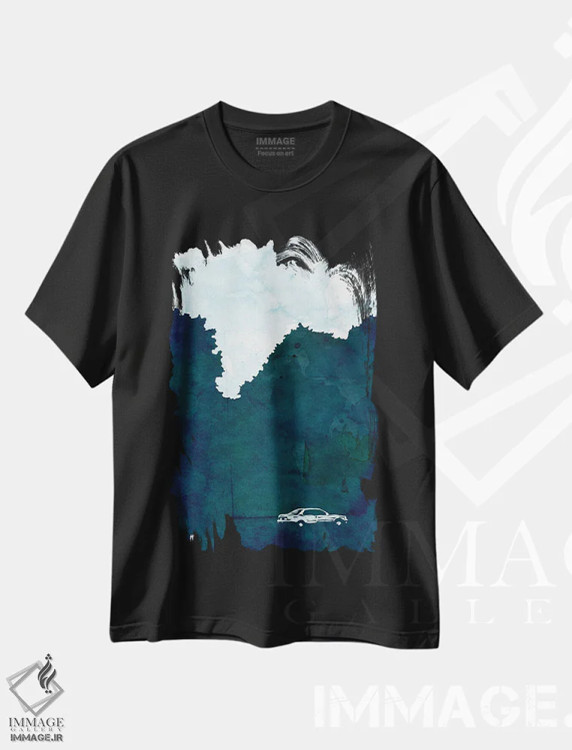 تیشرت مشکی طرح دار انتظار، هنر فاخر معاصر اثر جوزپه کریستیانو | فروشگاه ایماژ