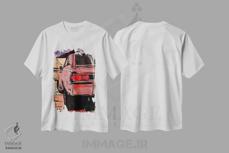تیشرت سفید طرح دار ایست، هنر فاخر معاصر اثر جوزپه کریستیانو | فروشگاه ایماژ