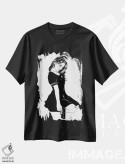 تیشرت مشکی طرح دار نگاه مرگبار، هنر تزئینی سیاه و سفید اثر جوزپه کریستیانو | فروشگاه ایماژ