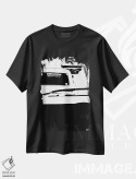 تیشرت مشکی طرح دار ماشین های کلاسیک ۲، هنر تزئینی سیاه و سفید اثر جوزپه کریستیانو | immage.ir