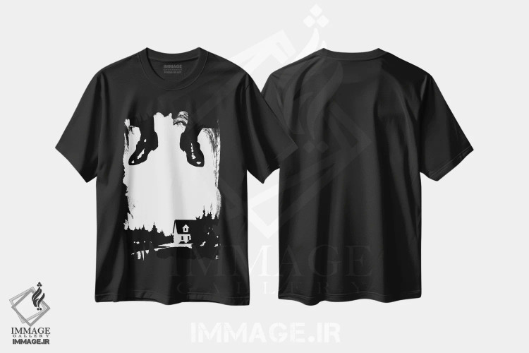 تیشرت مشکی طرح دار هنر نوآر، هنر تزئینی سیاه و سفید اثر جوزپه کریستیانو | فروشگاه ایماژ