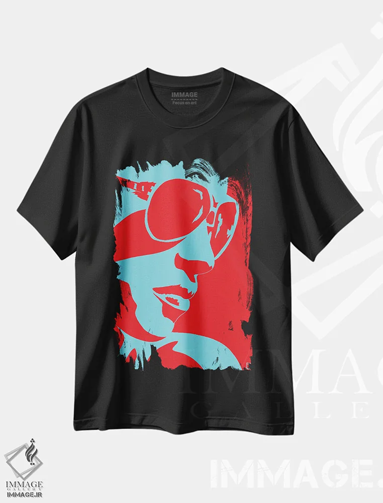 تیشرت مشکی طرح دار شب های نئونی ۱۰، هنر فاخر معاصر اثر جوزپه کریستیانو | فروشگاه ایماژ