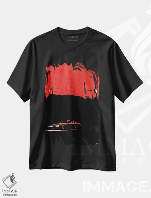 تیشرت مشکی طرح دار انتظار ۶، هنر فاخر معاصر اثر جوزپه کریستیانو | فروشگاه ایماژ