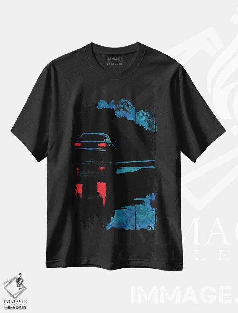 تیشرت مشکی طرح دار انتظار ۴، هنر فاخر معاصر اثر جوزپه کریستیانو | immage.ir