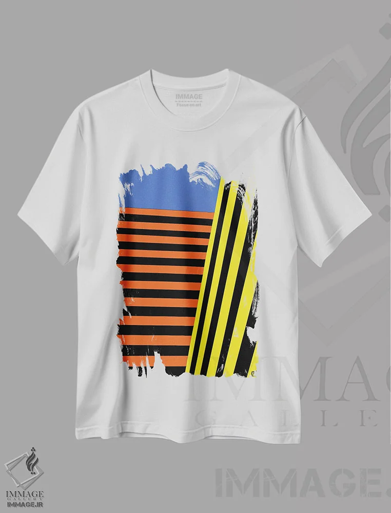 تیشرت سفید طرح دار میامی ۸، هنر فاخر معاصر اثر جوزپه کریستیانو | فروشگاه ایماژ