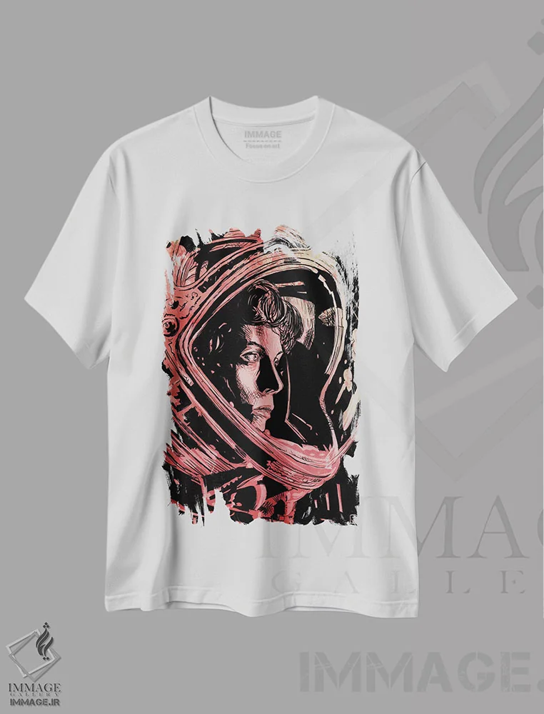 تیشرت سفید طرح دار بیگانگان اثر جوزپه کریستیانو | فروشگاه ایماژ