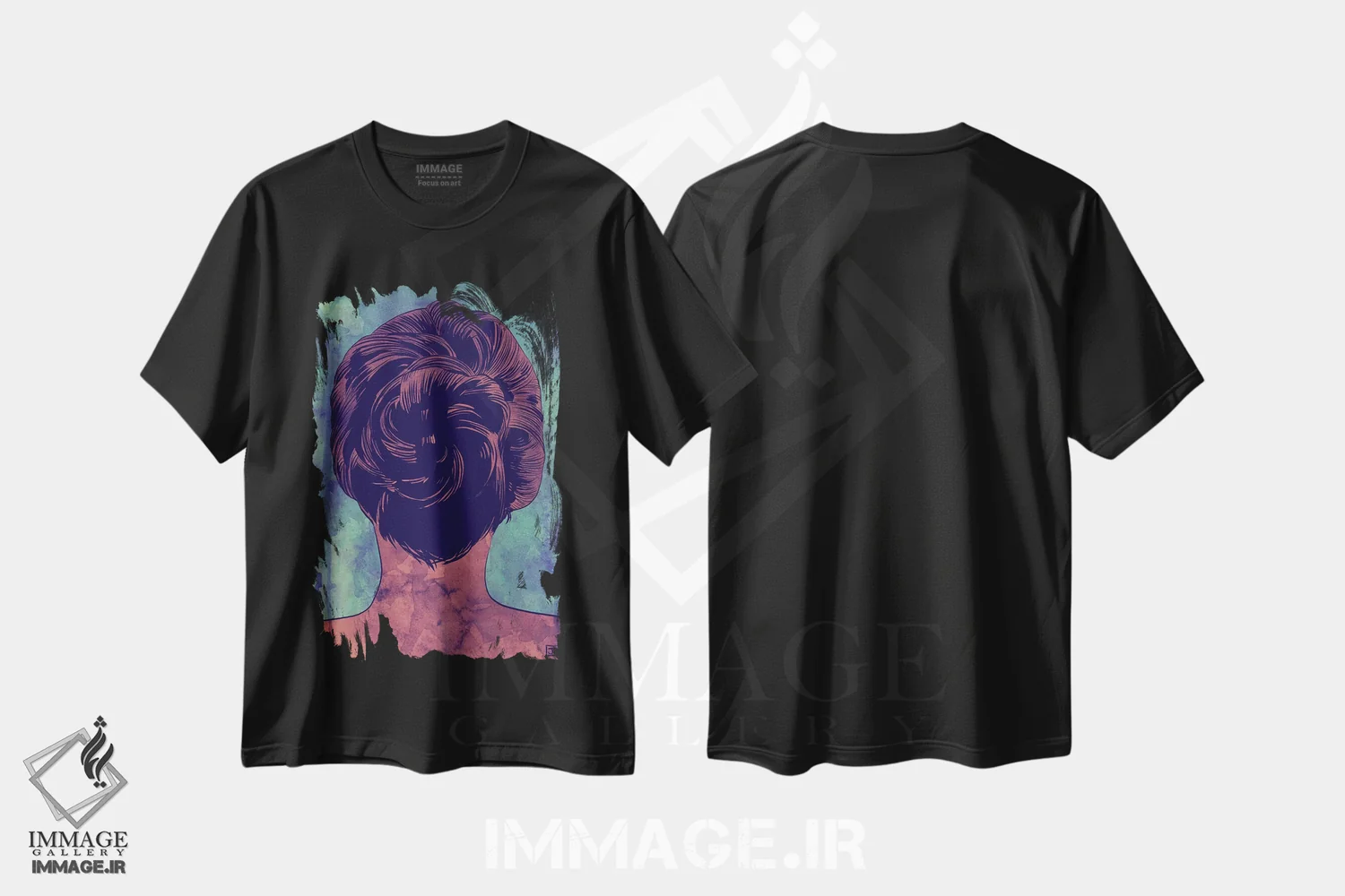 تیشرت مشکی طرح دار مو اثر جوزپه کریستیانو | فروشگاه ایماژ