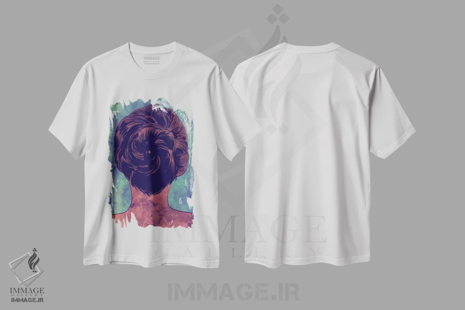 تیشرت سفید طرح دار مو اثر جوزپه کریستیانو | immage.ir