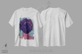تیشرت سفید طرح دار مو اثر جوزپه کریستیانو | immage.ir