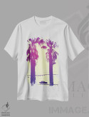 تیشرت سفید طرح دار نخل ها، تزئینی اثر جوزپه کریستیانو | فروشگاه ایماژ