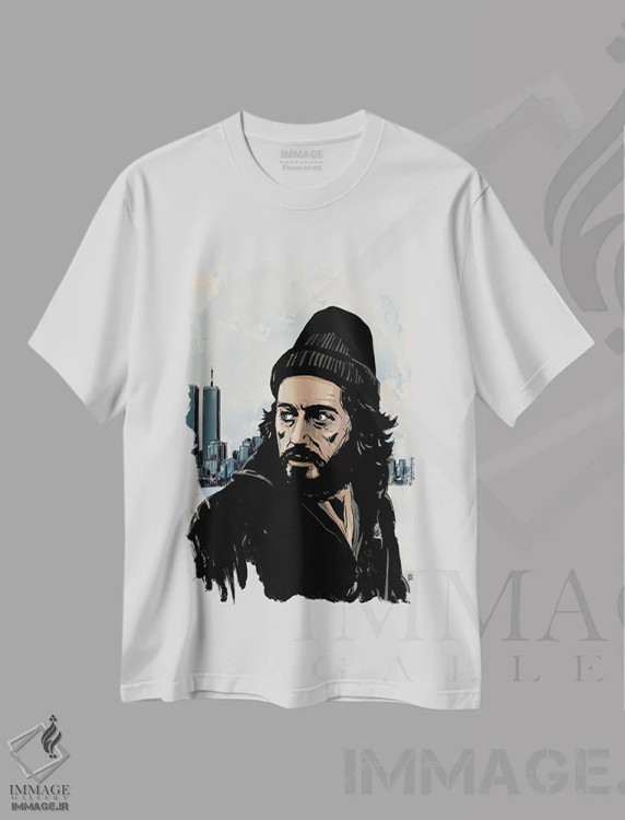 تیشرت سفید طرح دار سرپیکو: فرانک سرپیکو اثر جوزپه کریستیانو | فروشگاه ایماژ