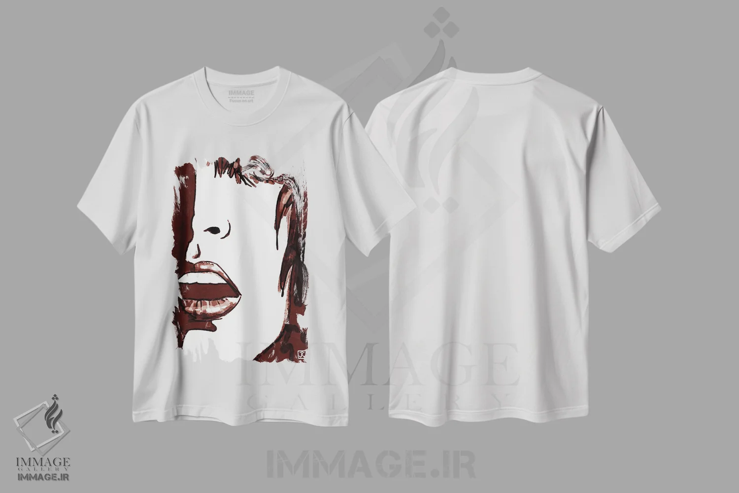 تیشرت سفید طرح دار نگاه خیره در قرمز اثر جوزپه کریستیانو | فروشگاه ایماژ