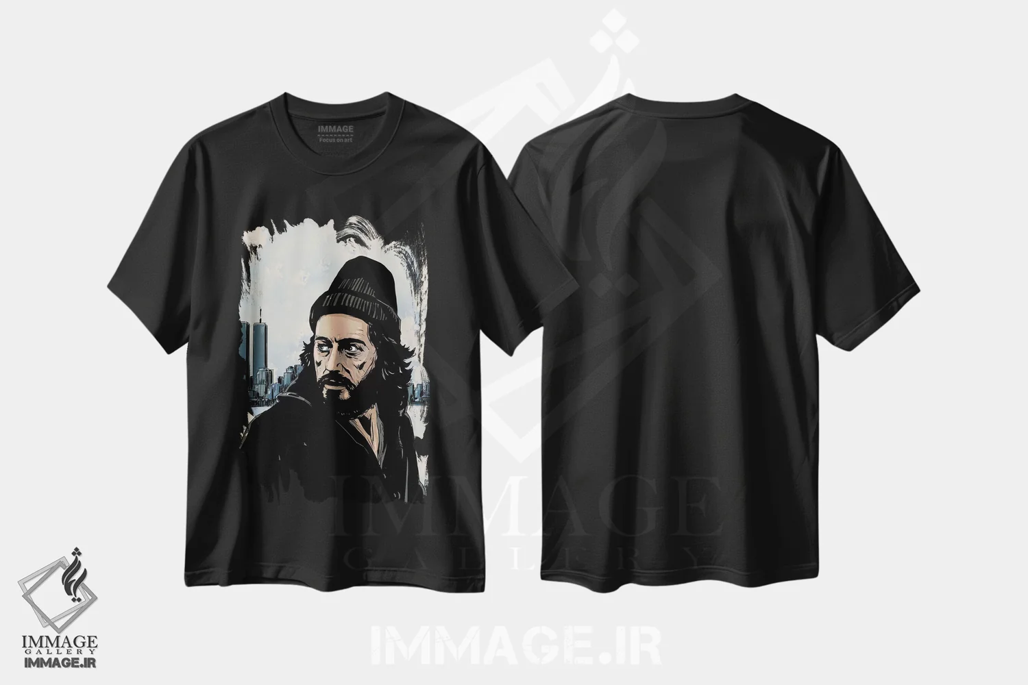 تیشرت مشکی طرح دار سرپیکو: فرانک سرپیکو اثر جوزپه کریستیانو | immage.ir