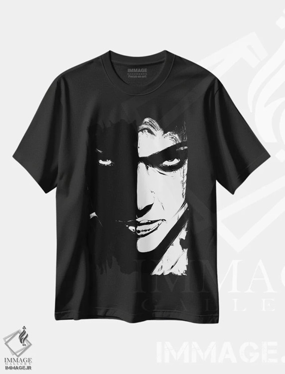 تیشرت مشکی طرح دار نگاه اثر جوزپه کریستیانو | فروشگاه ایماژ