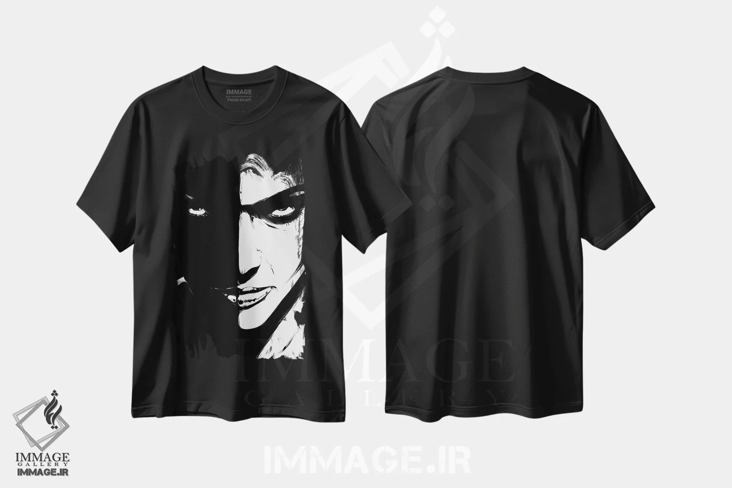 تیشرت مشکی طرح دار نگاه اثر جوزپه کریستیانو | فروشگاه ایماژ
