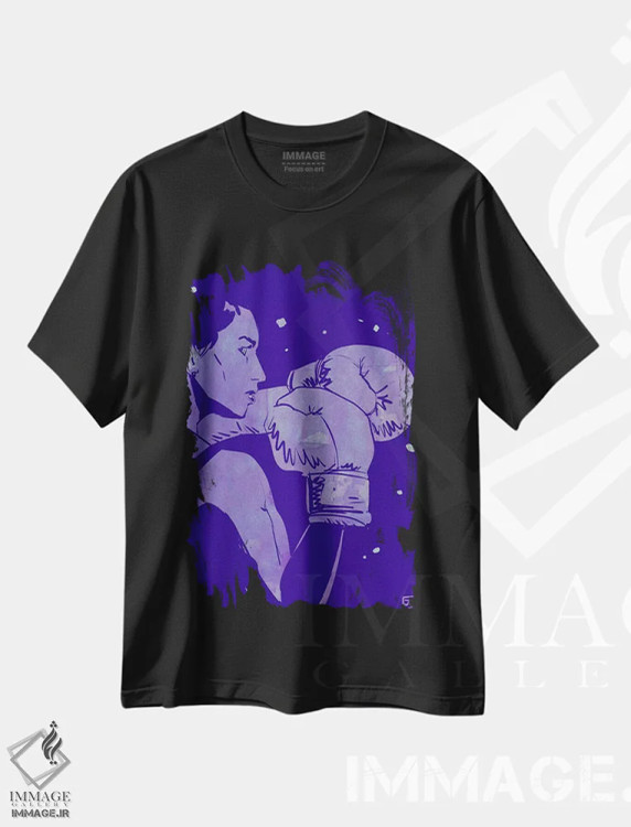 تیشرت مشکی طرح دار باشگاه بوکس ۲ اثر جوزپه کریستیانو | فروشگاه ایماژ