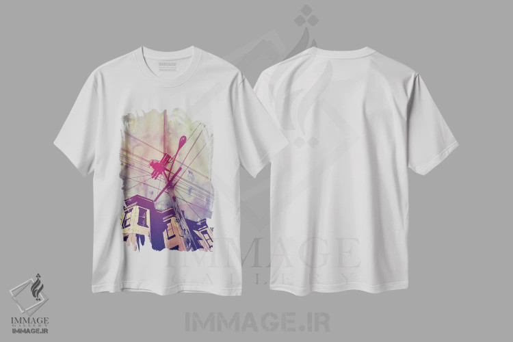 تیشرت سفید طرح دار سیم ها ۱ اثر جوزپه کریستیانو | immage.ir