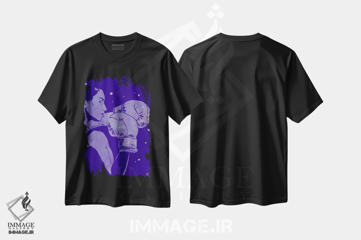 تیشرت مشکی طرح دار باشگاه بوکس ۲ اثر جوزپه کریستیانو | فروشگاه ایماژ
