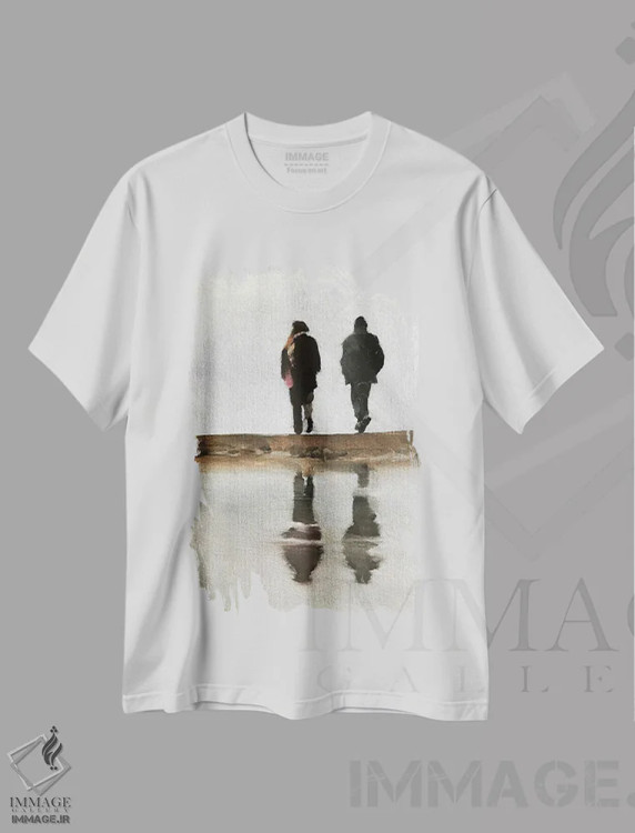 تیشرت سفید طرح دار بازتاب، دکور معاصر اثر جیمز کوتز | immage.ir