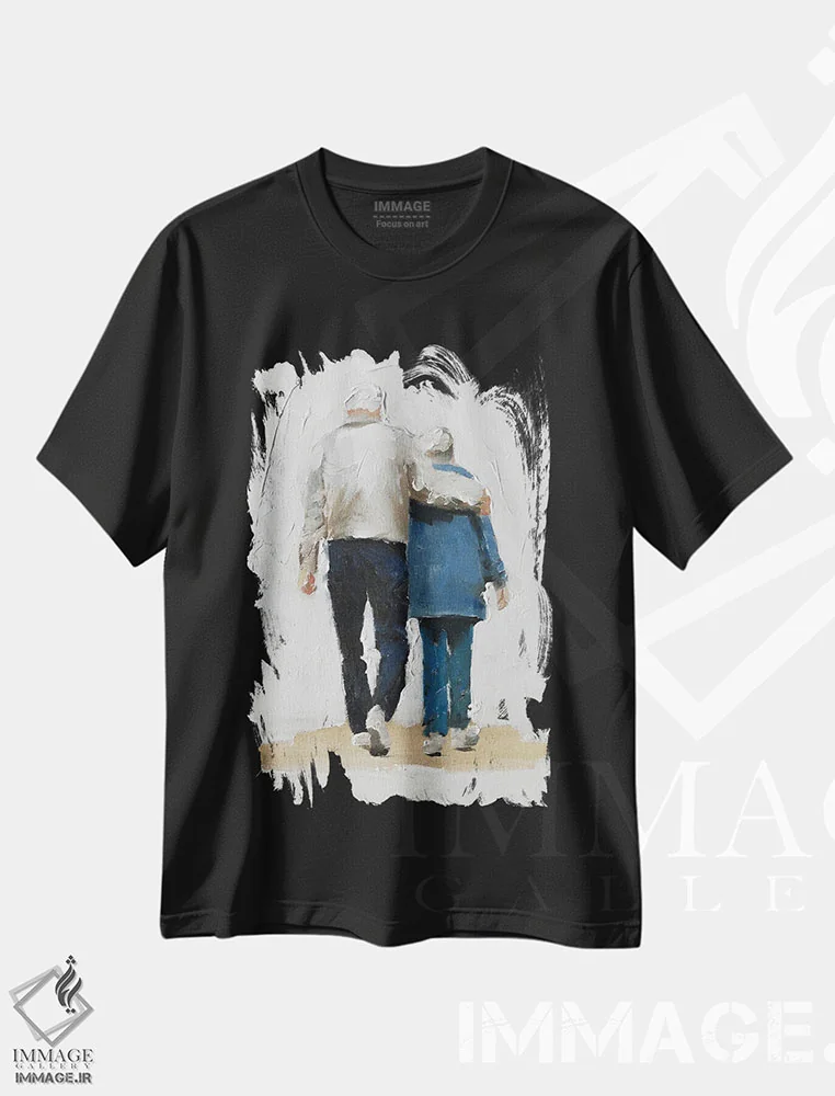 تیشرت مشکی طرح دار تا ابد با هم، دکور معاصر اثر جیمز کوتز | immage.ir