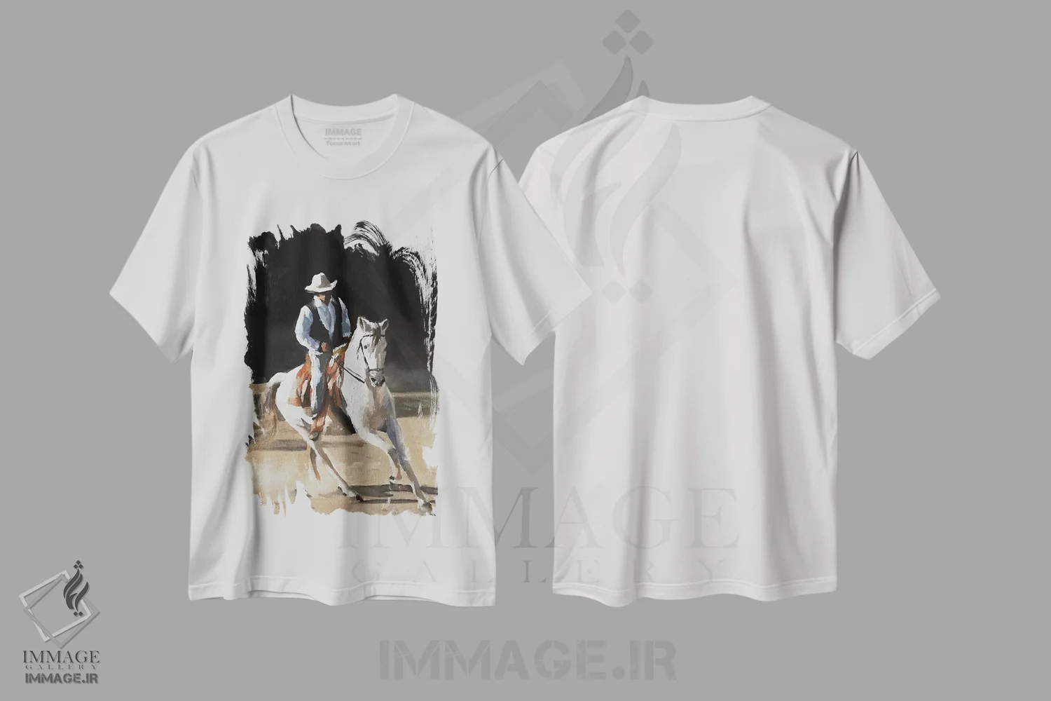 تیشرت سفید طرح دار کابوی، دکور معاصر اثر جیمز کوتز | immage.ir