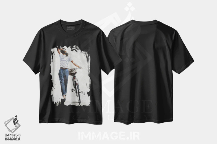 تیشرت مشکی طرح دار آثار جیمز کوتز - immage.ir