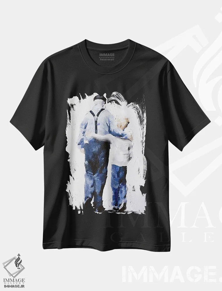 تیشرت مشکی طرح دار من پدربزرگم را دوست دارم، دکور معاصر اثر جیمز کوتز | فروشگاه ایماژ