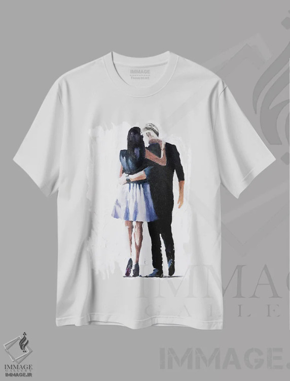 تیشرت سفید طرح دار نزدیکم نگه دار، دکور معاصر اثر جیمز کوتز | فروشگاه ایماژ