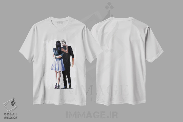 تیشرت سفید طرح دار نزدیکم نگه دار، دکور معاصر اثر جیمز کوتز | فروشگاه ایماژ