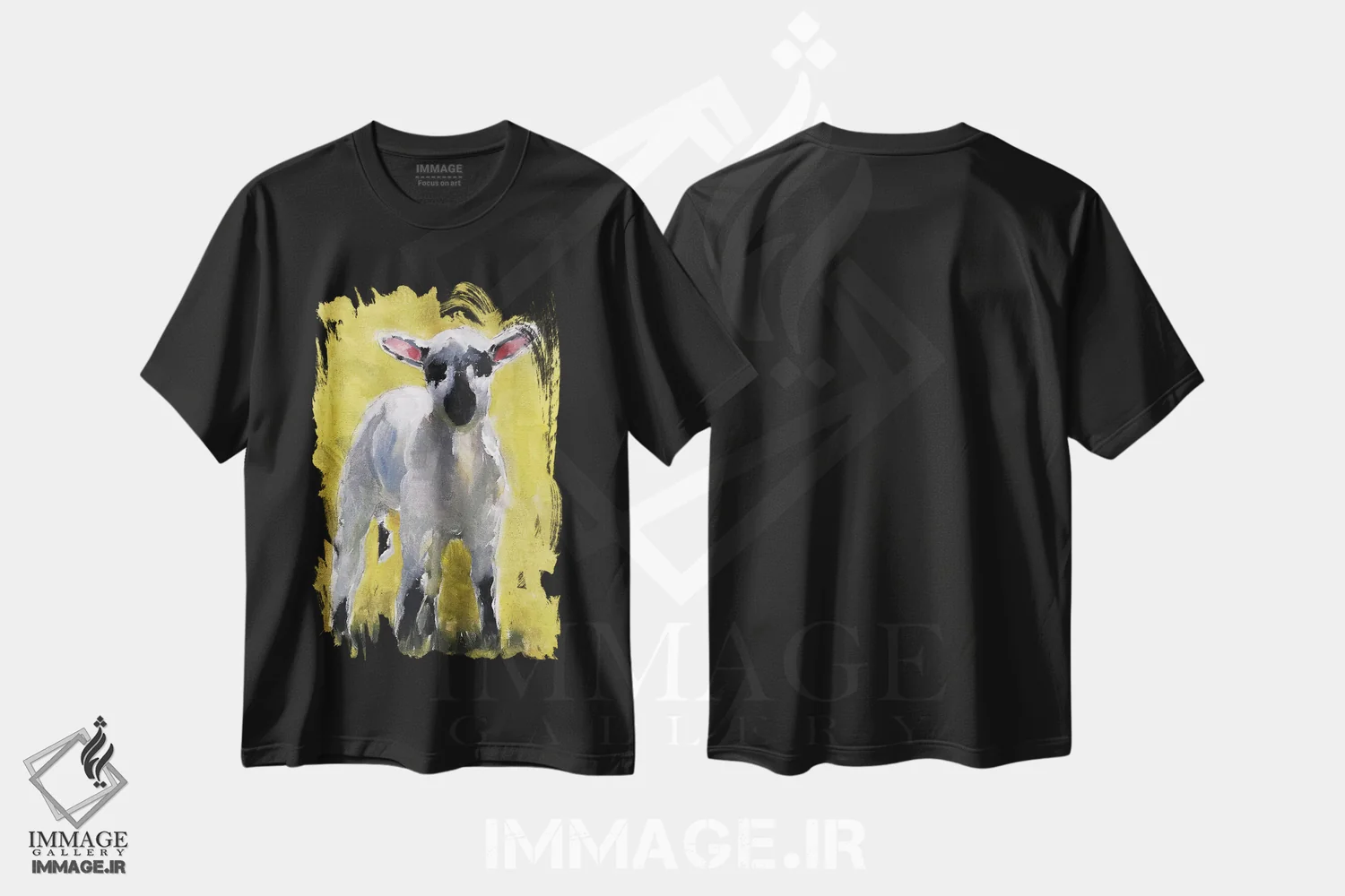 تیشرت مشکی طرح دار بره کوچک، دکور معاصر اثر جیمز کوتز | immage.ir