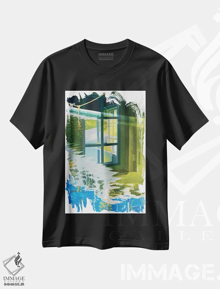 تیشرت مشکی طرح دار اسب در فضای نوآر، مدیوم اثر جکسون کاروالیو | immage.ir