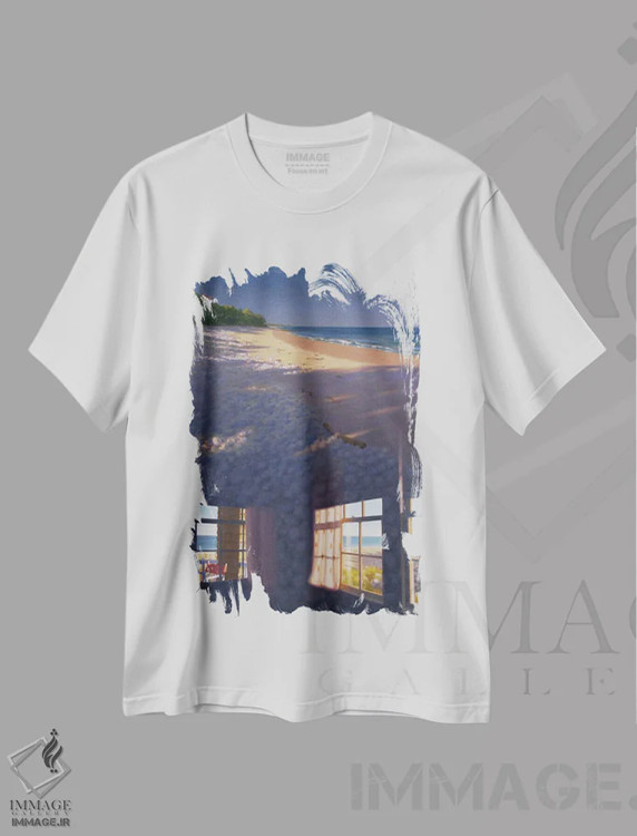 تیشرت سفید طرح دار ایزابلا مشغول ورد خواندن، هنر فاخر معاصر اثر جف کارپنتر | فروشگاه ایماژ