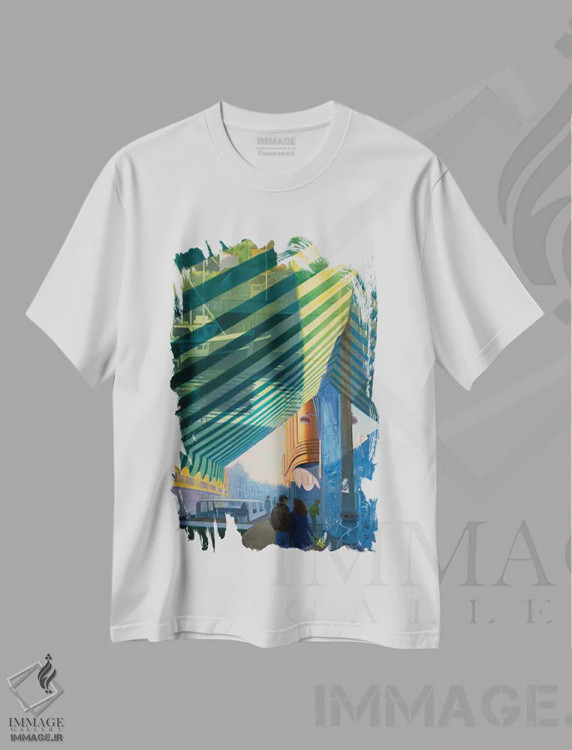 تیشرت سفید طرح دار آلیس در ناتینگ هاربر، هنر فاخر معاصر اثر جف کارپنتر | immage.ir