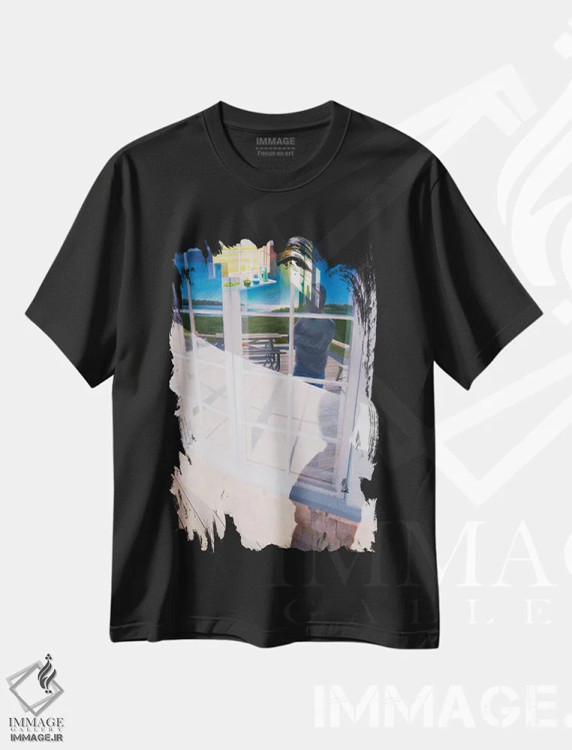 تیشرت مشکی طرح دار شبیه هلولویا، هنر فاخر معاصر اثر جف کارپنتر | فروشگاه ایماژ