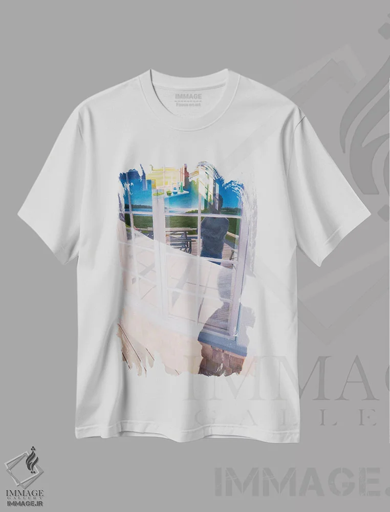 تیشرت سفید طرح دار شبیه هلولویا، هنر فاخر معاصر اثر جف کارپنتر | immage.ir