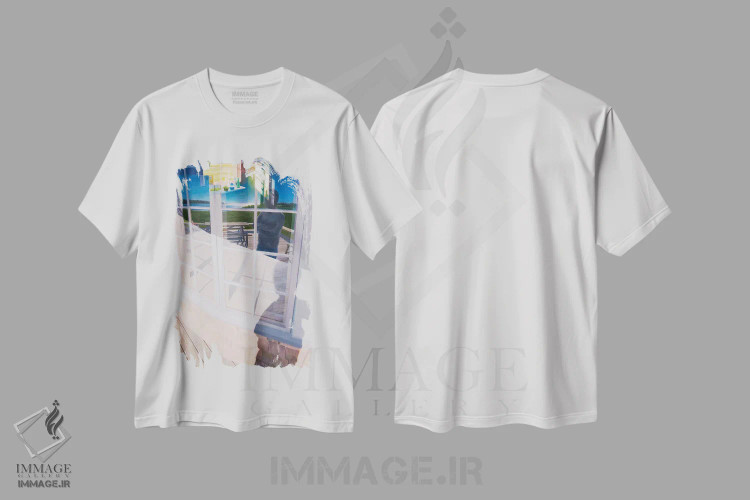 تیشرت سفید طرح دار شبیه هلولویا، هنر فاخر معاصر اثر جف کارپنتر | immage.ir