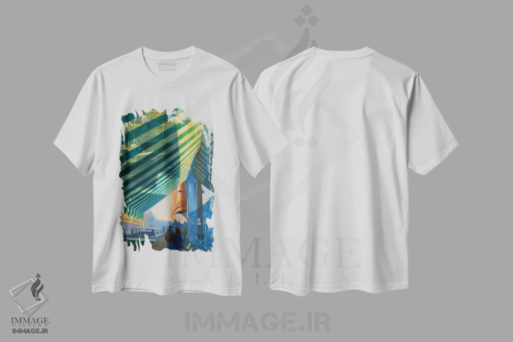 تیشرت سفید طرح دار آلیس در ناتینگ هاربر، هنر فاخر معاصر اثر جف کارپنتر | immage.ir