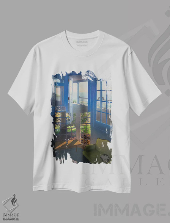 تیشرت سفید طرح دار گربهٔ پیتر، هنر فاخر معاصر اثر جف کارپنتر | فروشگاه ایماژ