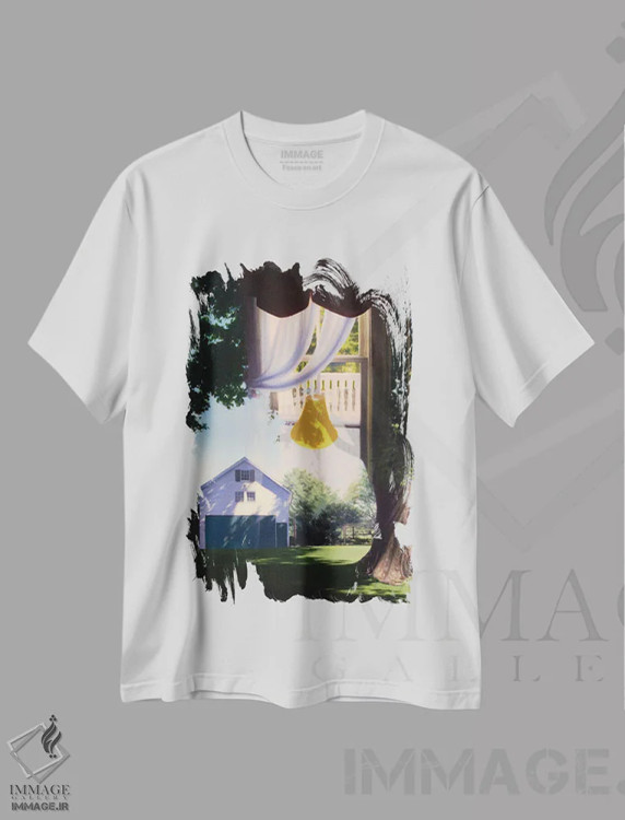 تیشرت سفید طرح دار پولیفونی برای جین، هنر فاخر معاصر اثر جف کارپنتر | فروشگاه ایماژ