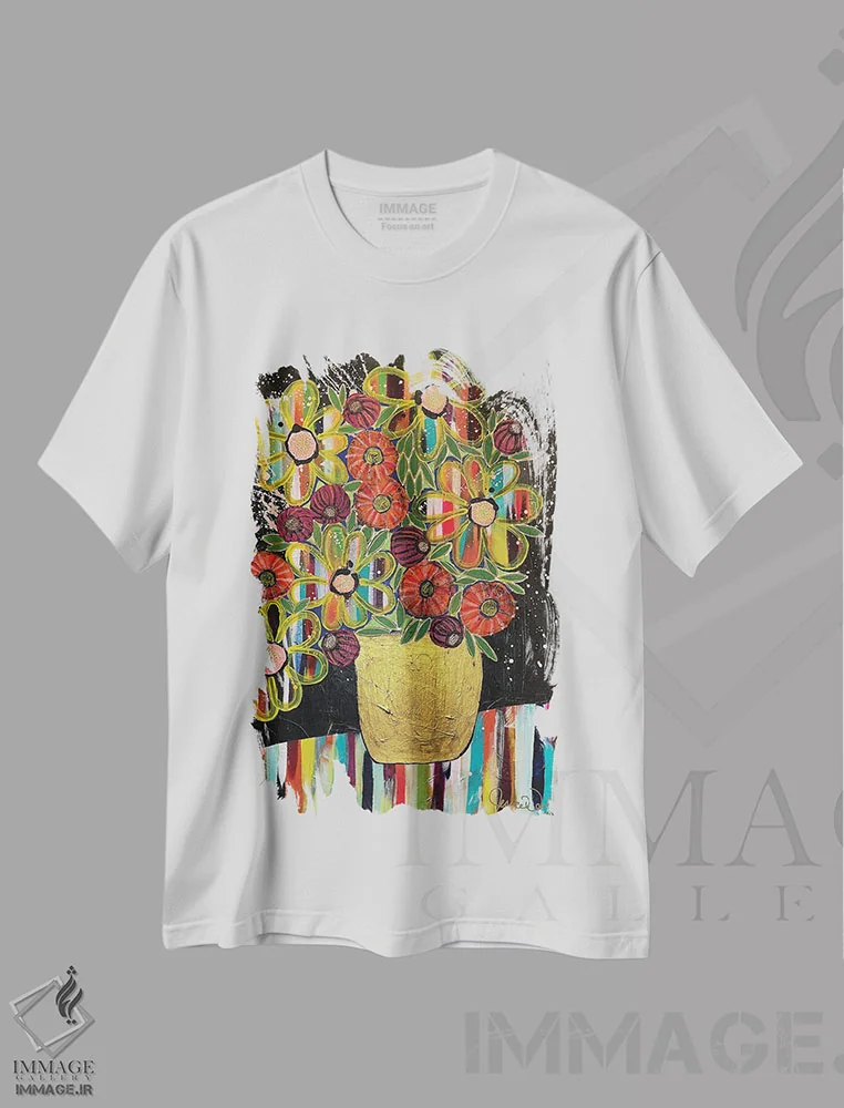 تیشرت سفید طرح دار دیزی، تزئینی اثر جسیکا وود | فروشگاه ایماژ