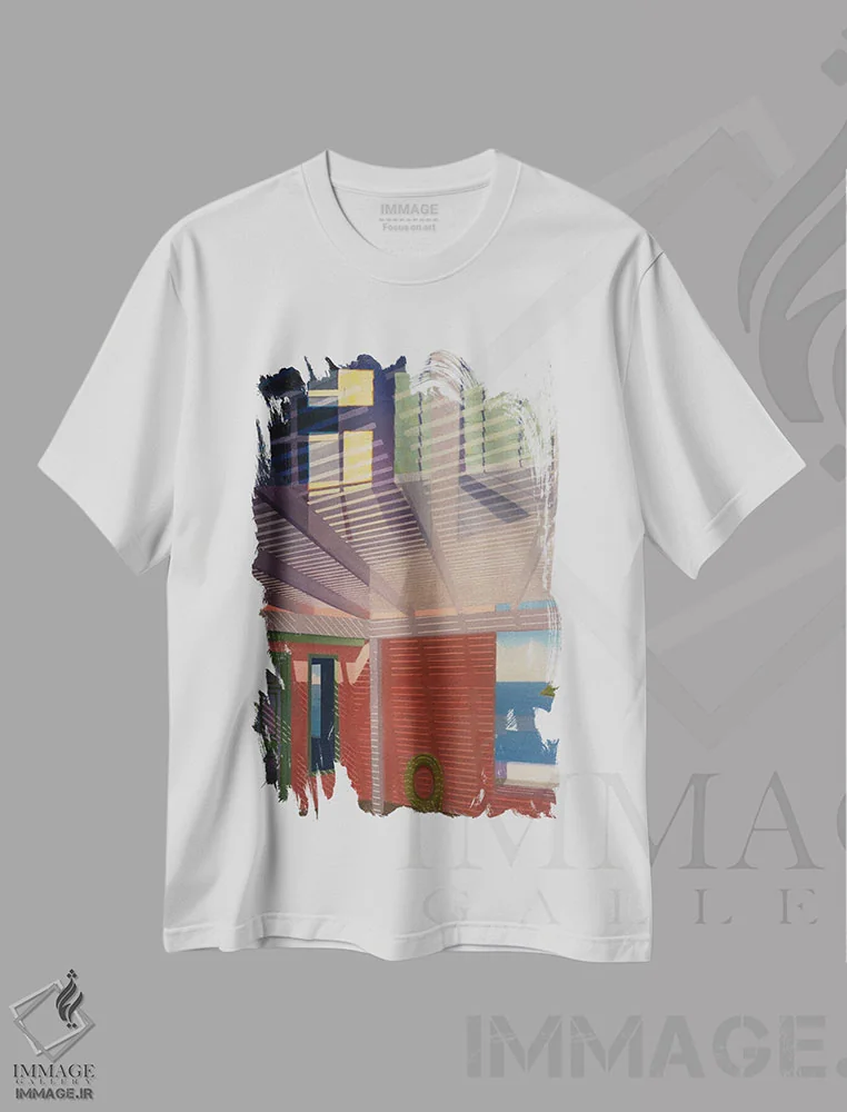 تیشرت سفید طرح دار پولیفونی برای پلینا، هنر فاخر معاصر اثر جف کارپنتر | immage.ir