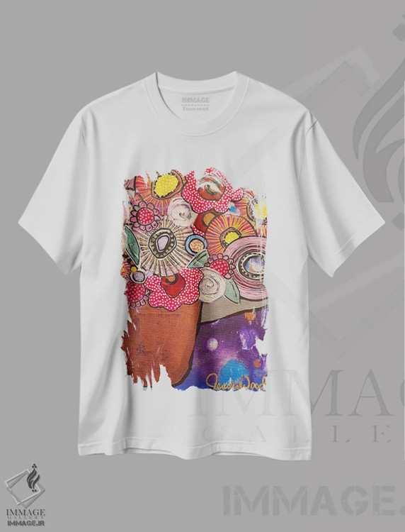 تیشرت سفید طرح دار بازی کردن، تزئینی اثر جسیکا وود | immage.ir