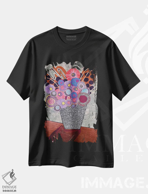 تیشرت مشکی طرح دار رجینا، تزئینی اثر جسیکا وود | immage.ir