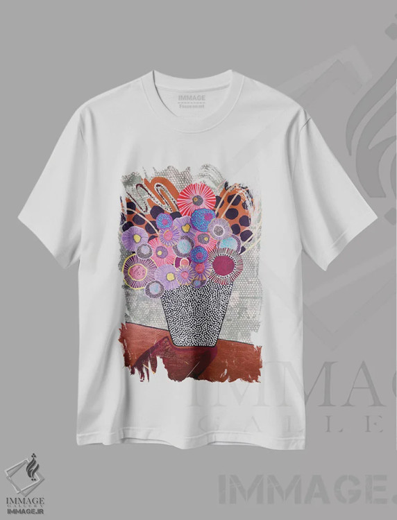 تیشرت سفید طرح دار رجینا، تزئینی اثر جسیکا وود | فروشگاه ایماژ