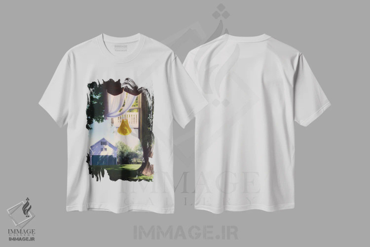 تیشرت سفید طرح دار پولیفونی برای جین، هنر فاخر معاصر اثر جف کارپنتر | فروشگاه ایماژ