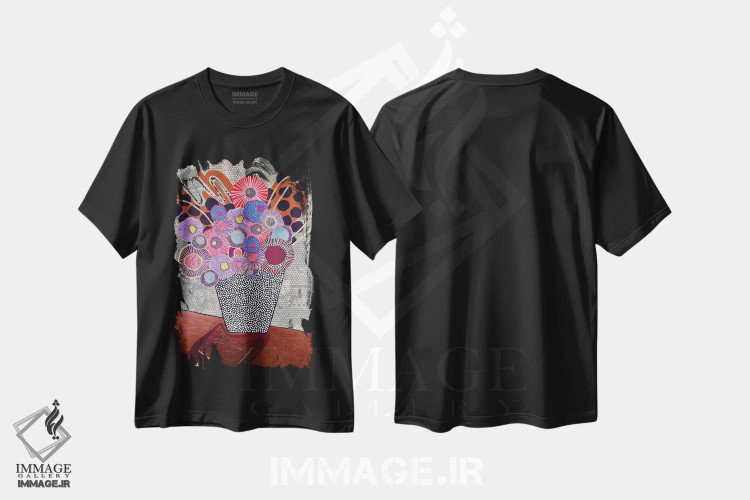 تیشرت مشکی طرح دار رجینا، تزئینی اثر جسیکا وود | immage.ir